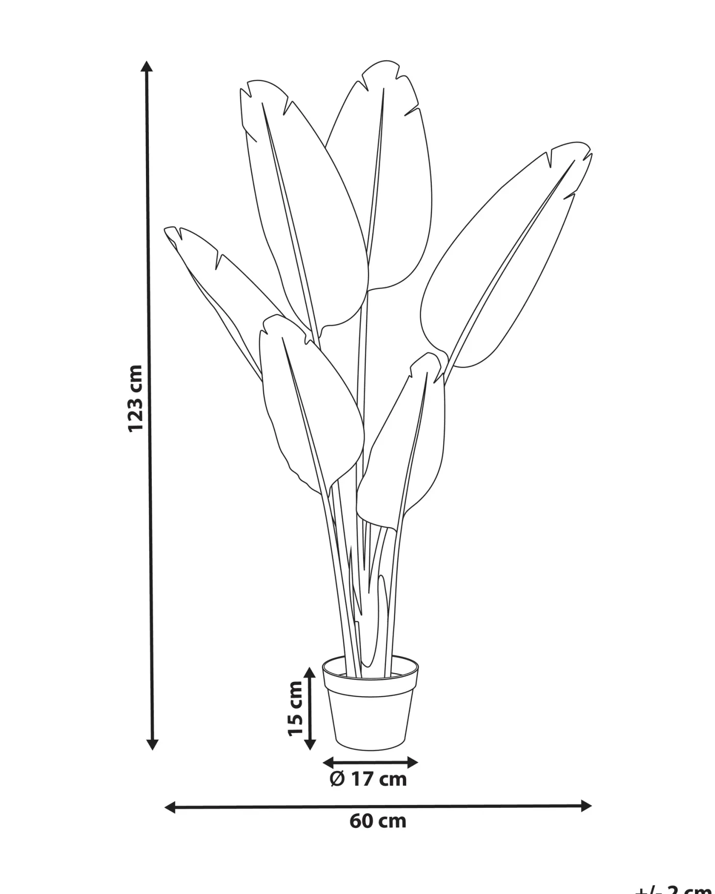 Sztuczna roślina BANANA TREE 123 cm Złoty