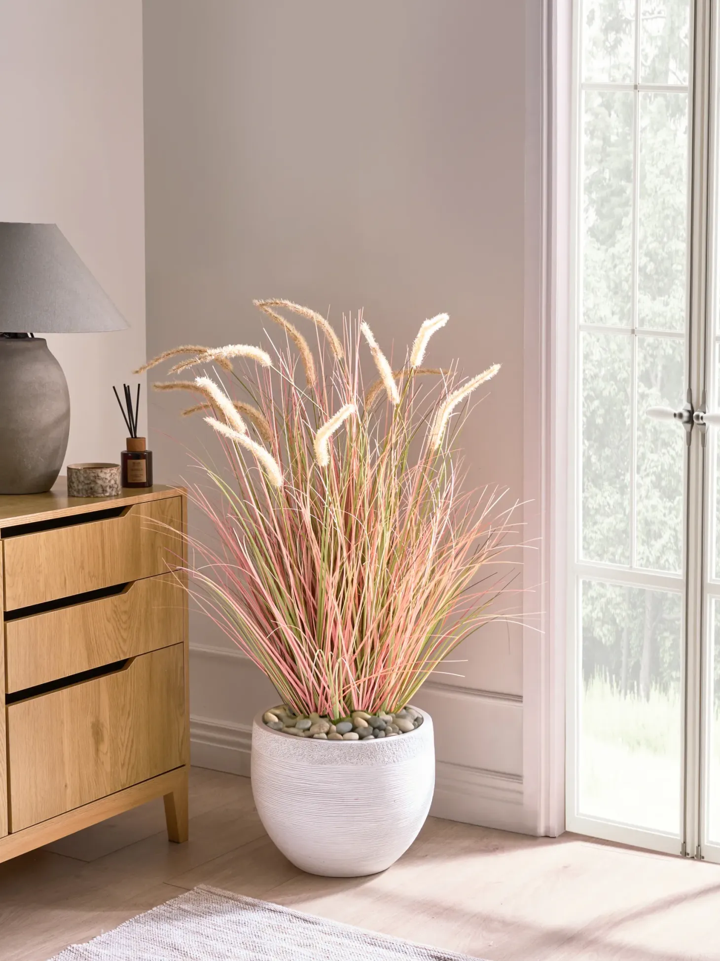 Sztuczna roślina BRISTLEGRASS 120 cm Pomarańczowy
