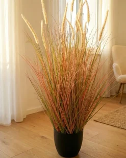 Sztuczna roślina BRISTLEGRASS 120 cm Pomarańczowy