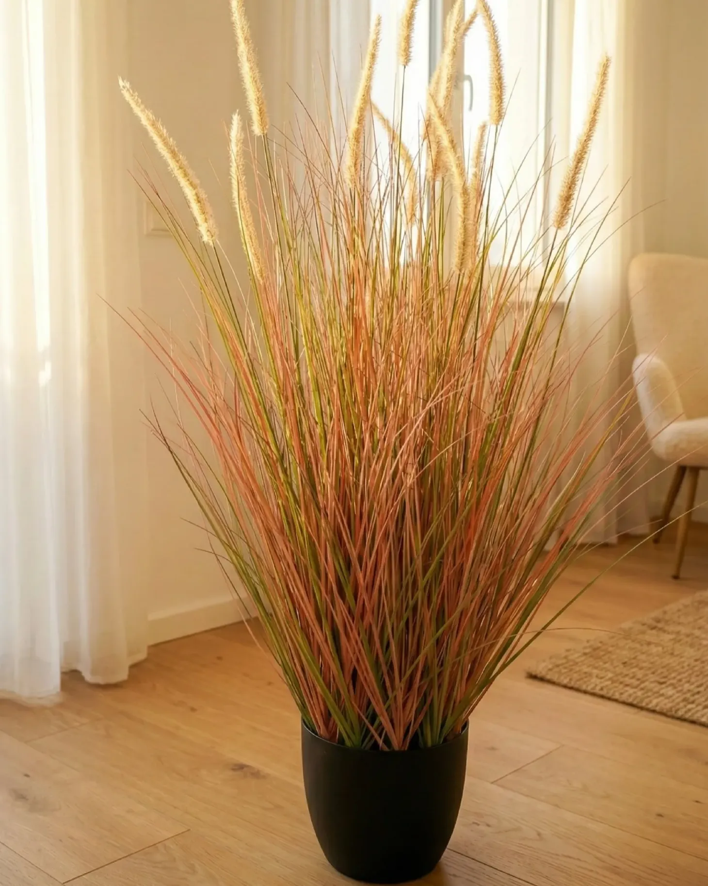 Sztuczna roślina BRISTLEGRASS 120 cm Pomarańczowy