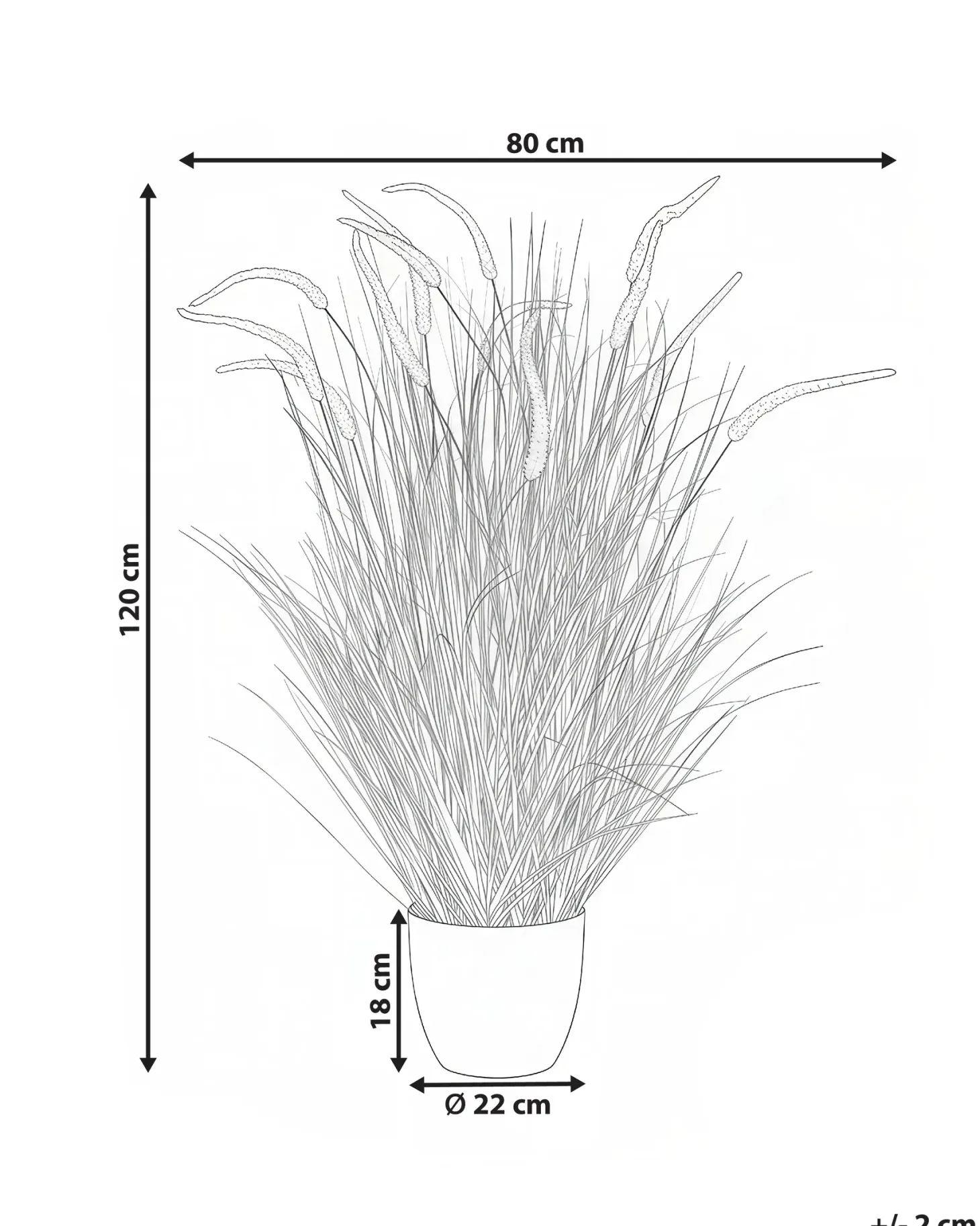 Sztuczna roślina BRISTLEGRASS 120 cm Pomarańczowy