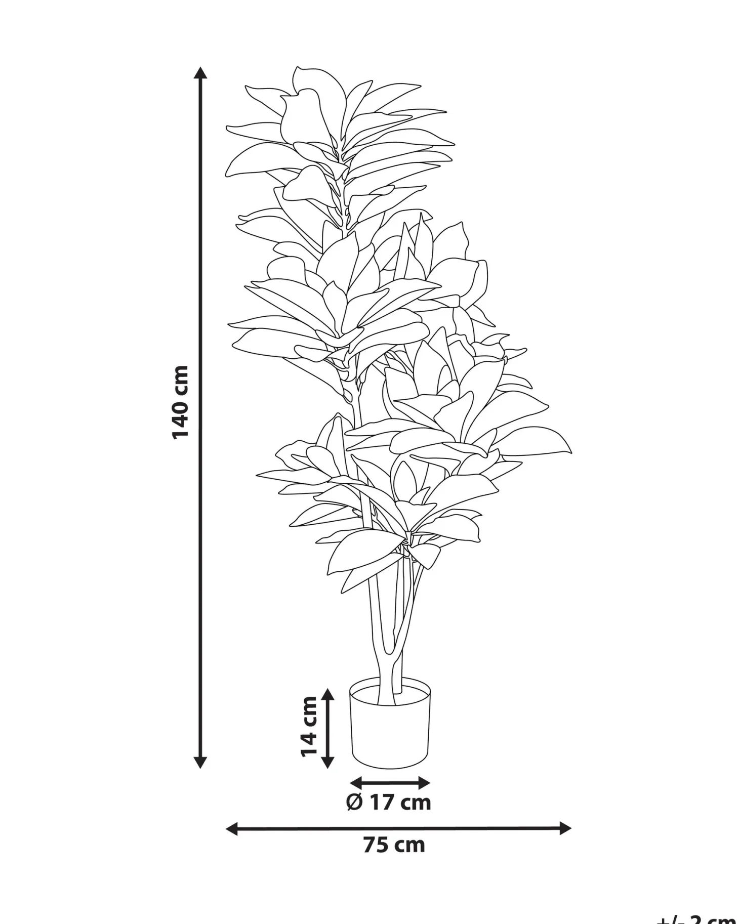 Sztuczna roślina CODIAEUM 140 cm Zielony