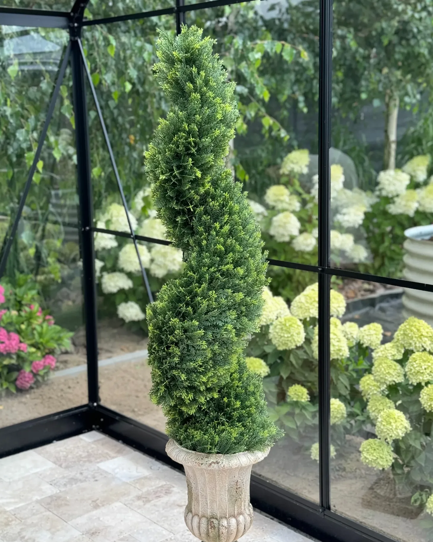 Sztuczna roślina CYPRESS SPIRAL TREE 126 cm Zielony