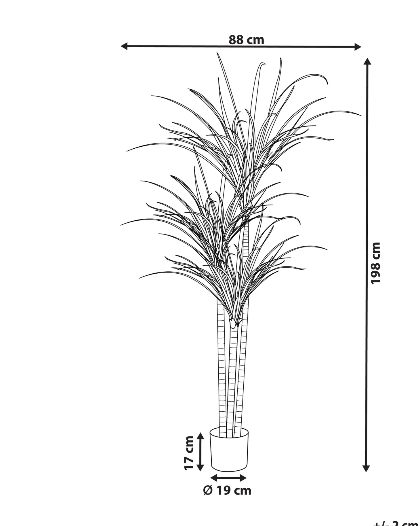 Sztuczna roślina DRACAENA ANITA 198 cm Zielony