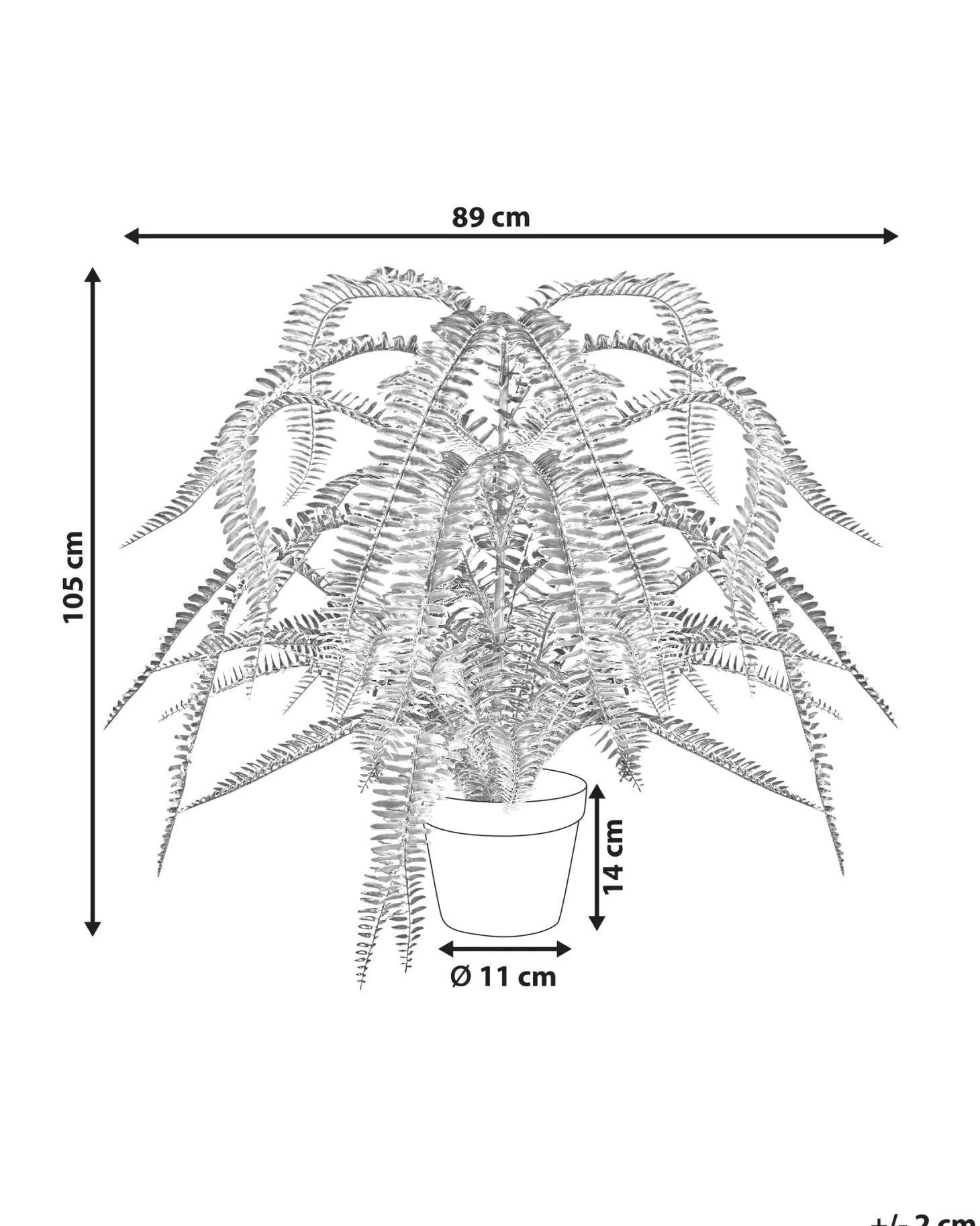 Sztuczna roślina FERN LEAF PLANT 105 cm Zielony
