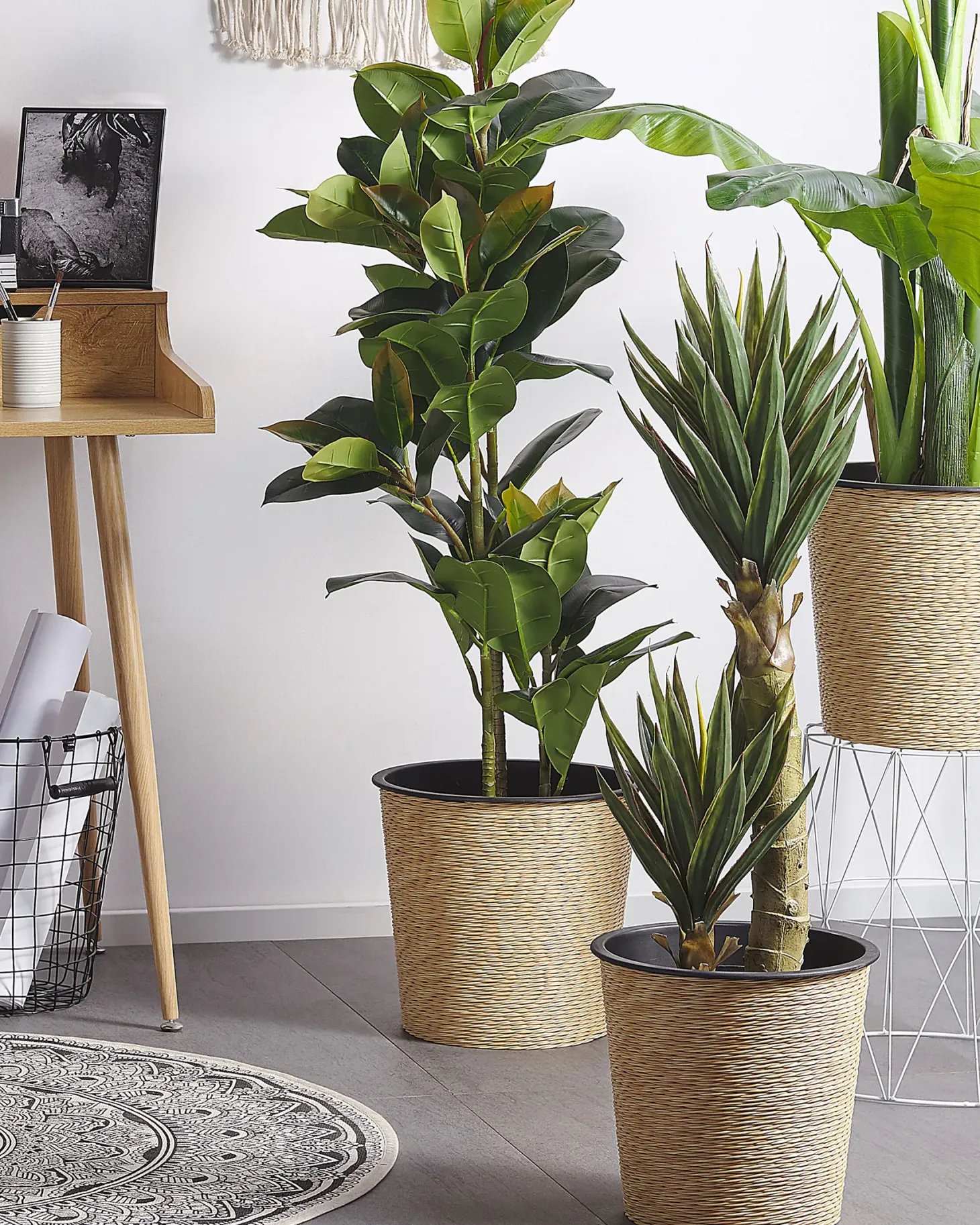 Sztuczna roślina FICUS ELASTICA 134 cm Zielony