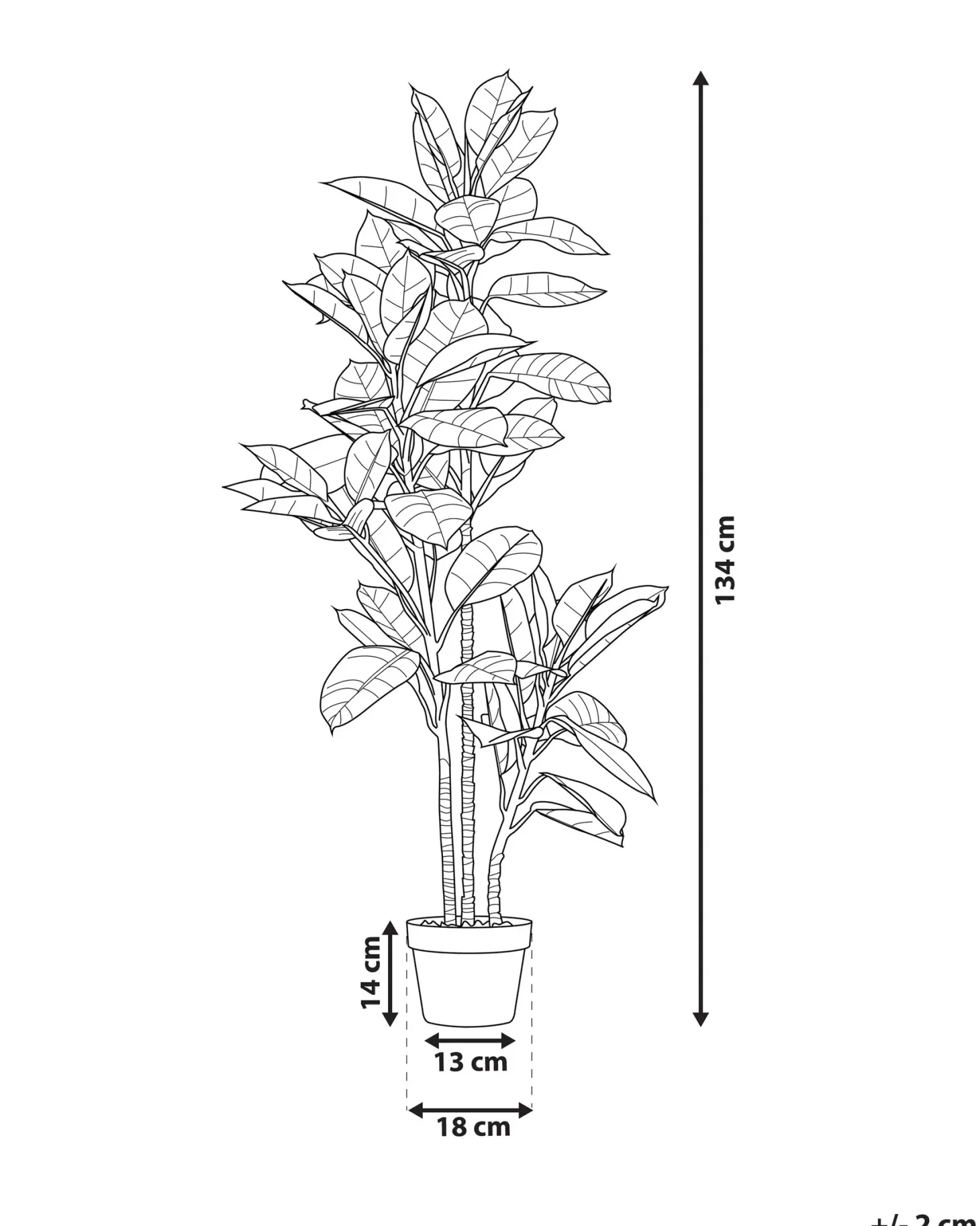 Sztuczna roślina FICUS ELASTICA 134 cm Zielony