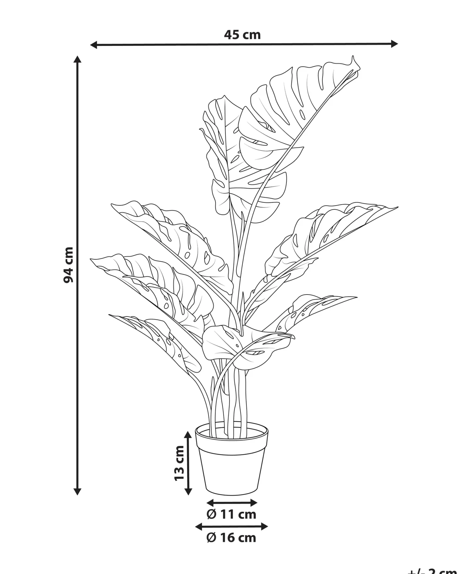 Sztuczna roślina MONSTERA PLANT 94 cm Zielony