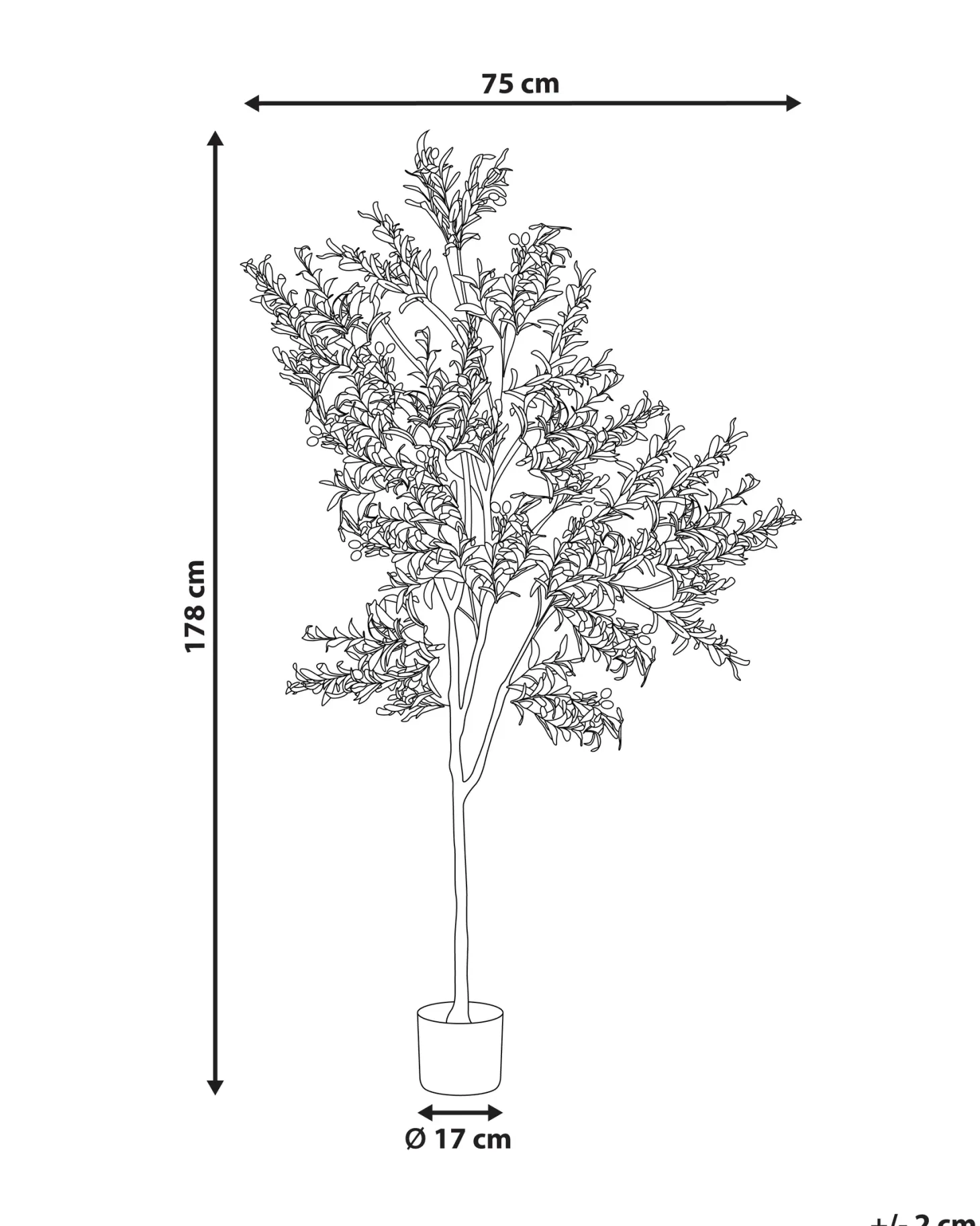 Sztuczna roślina OLIVE TREE 178 cm Zielony