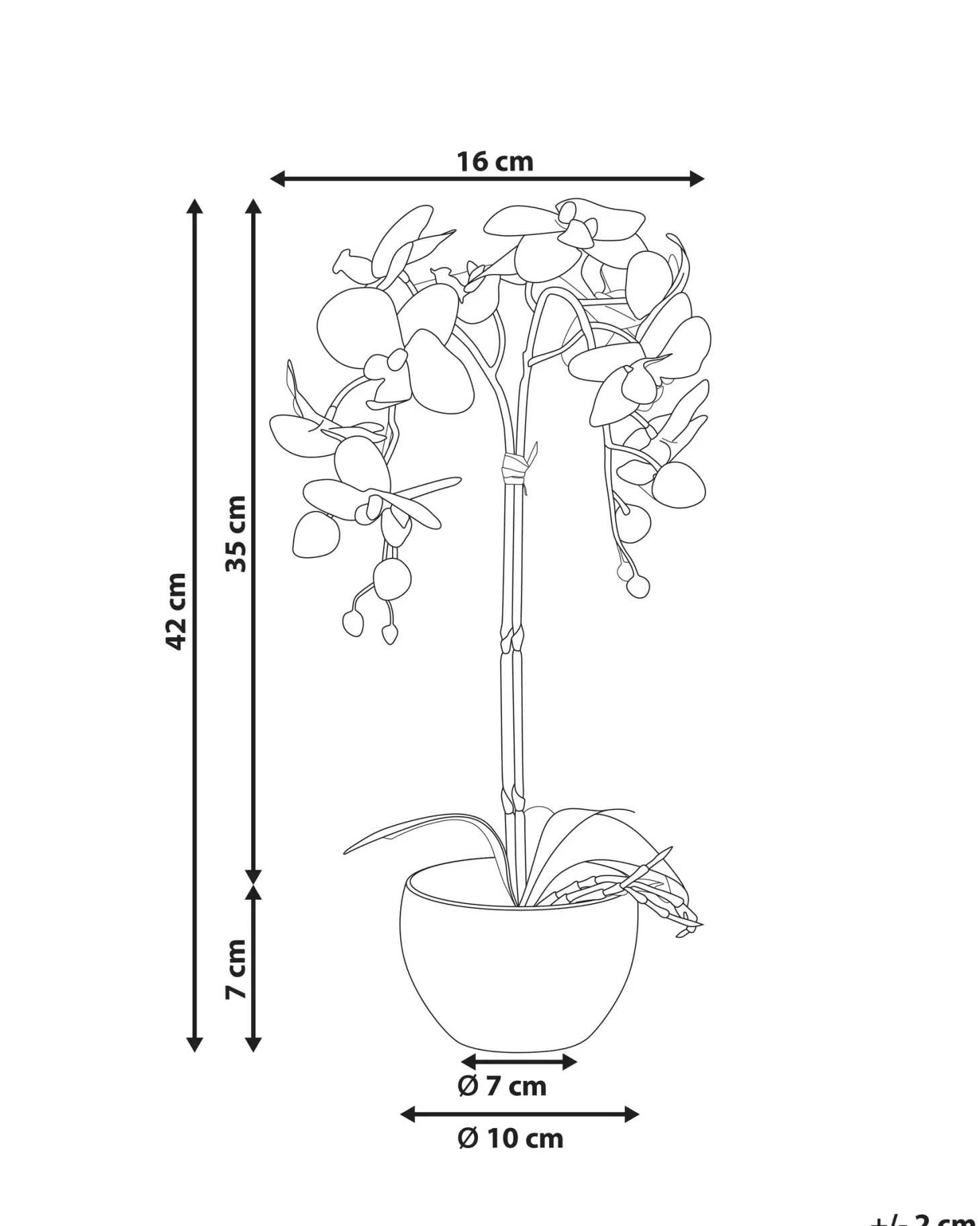 Sztuczna roślina ORCHID 42 cm Biały