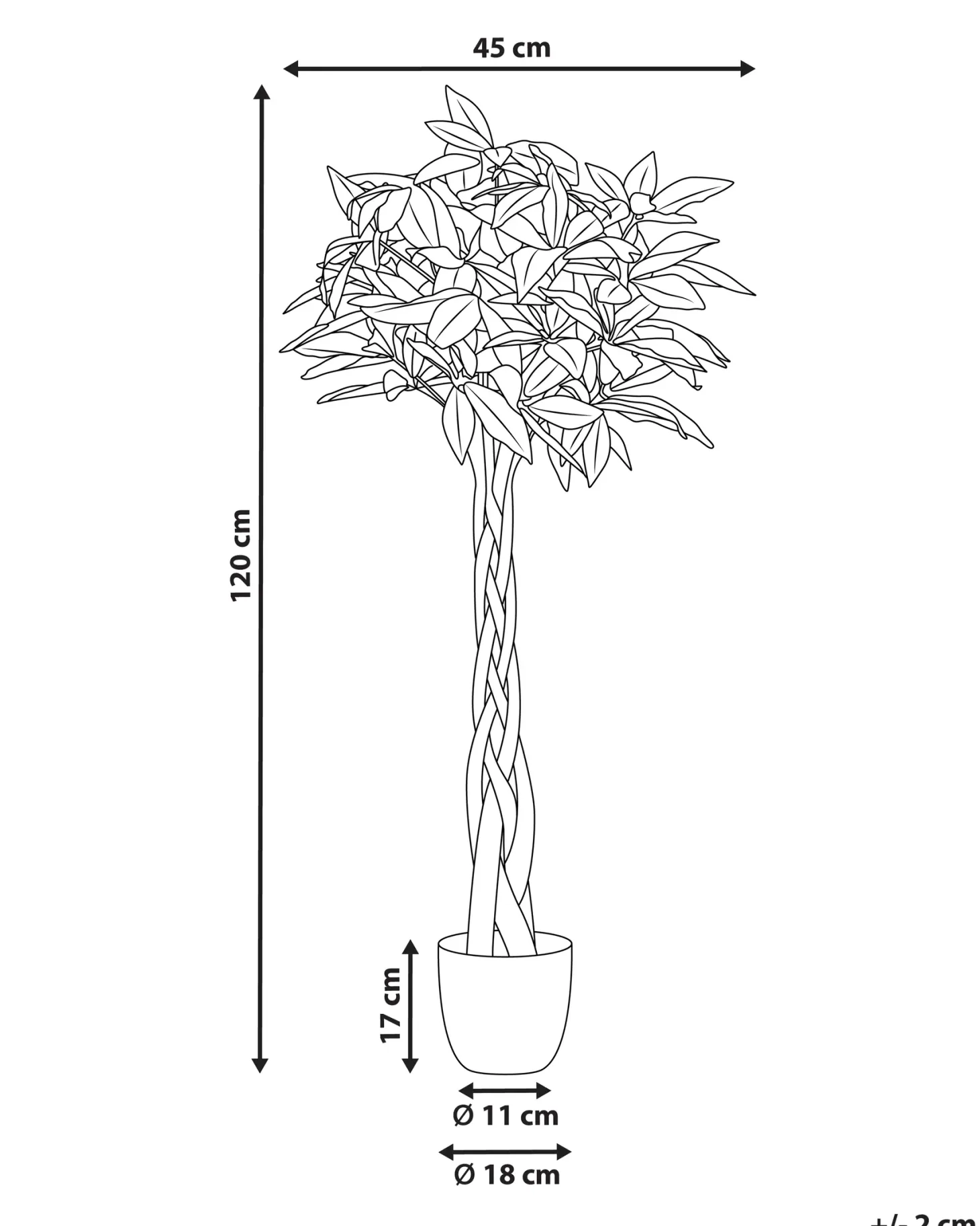 Sztuczna roślina PACHIRA TREE 120 cm Zielony