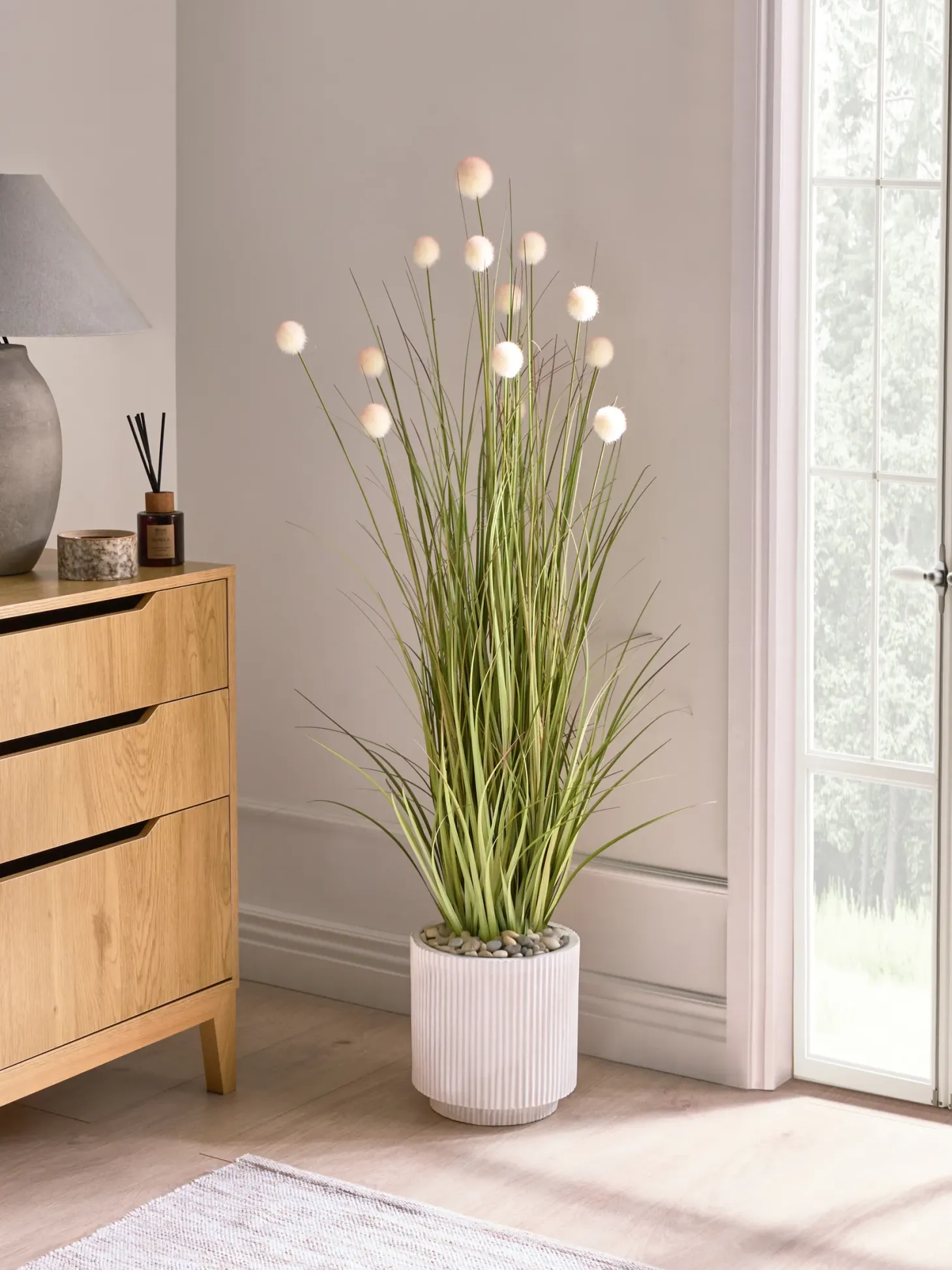 Sztuczna roślina POMPOM GRASS 120 cm Zielony