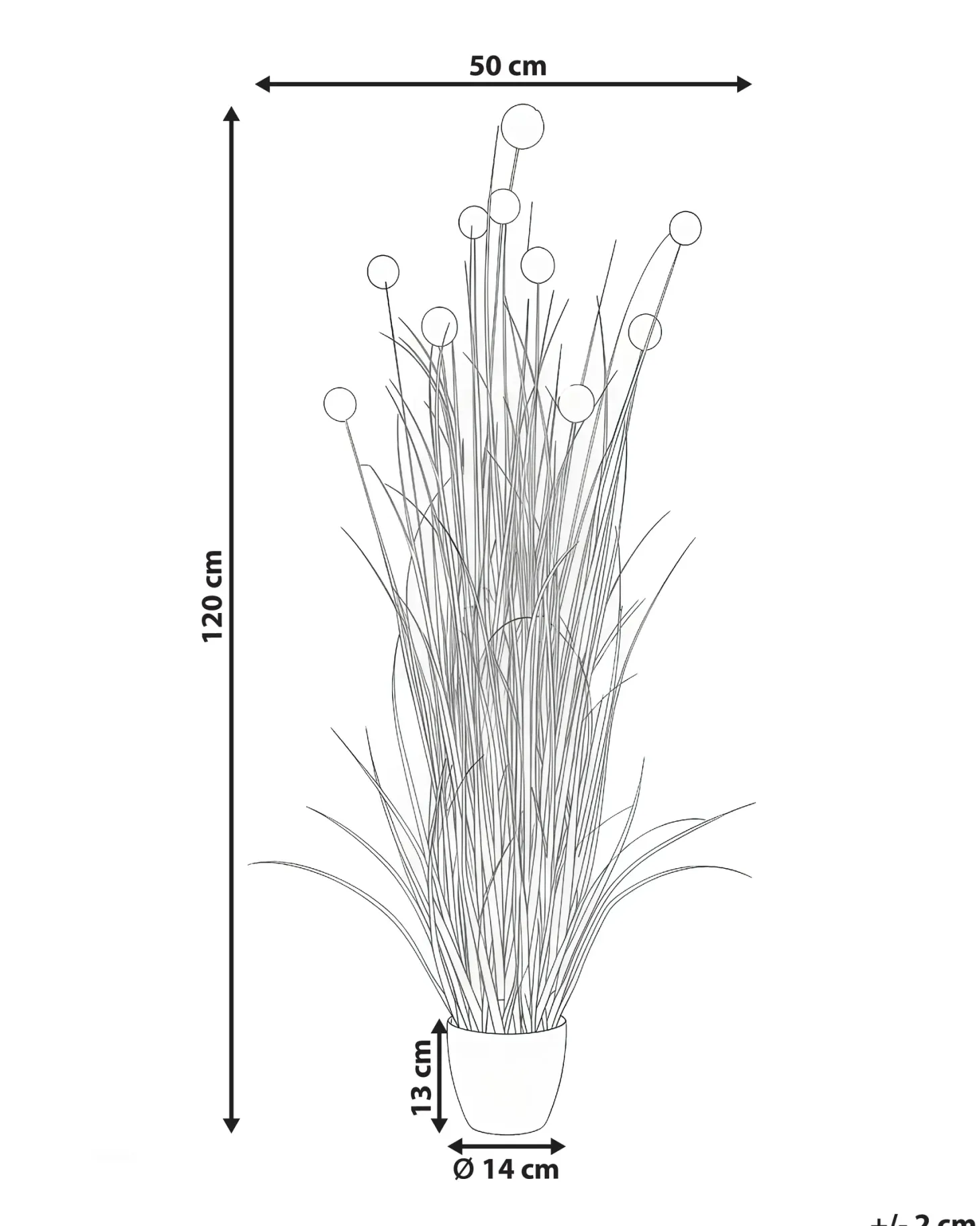 Sztuczna roślina POMPOM GRASS 120 cm Zielony