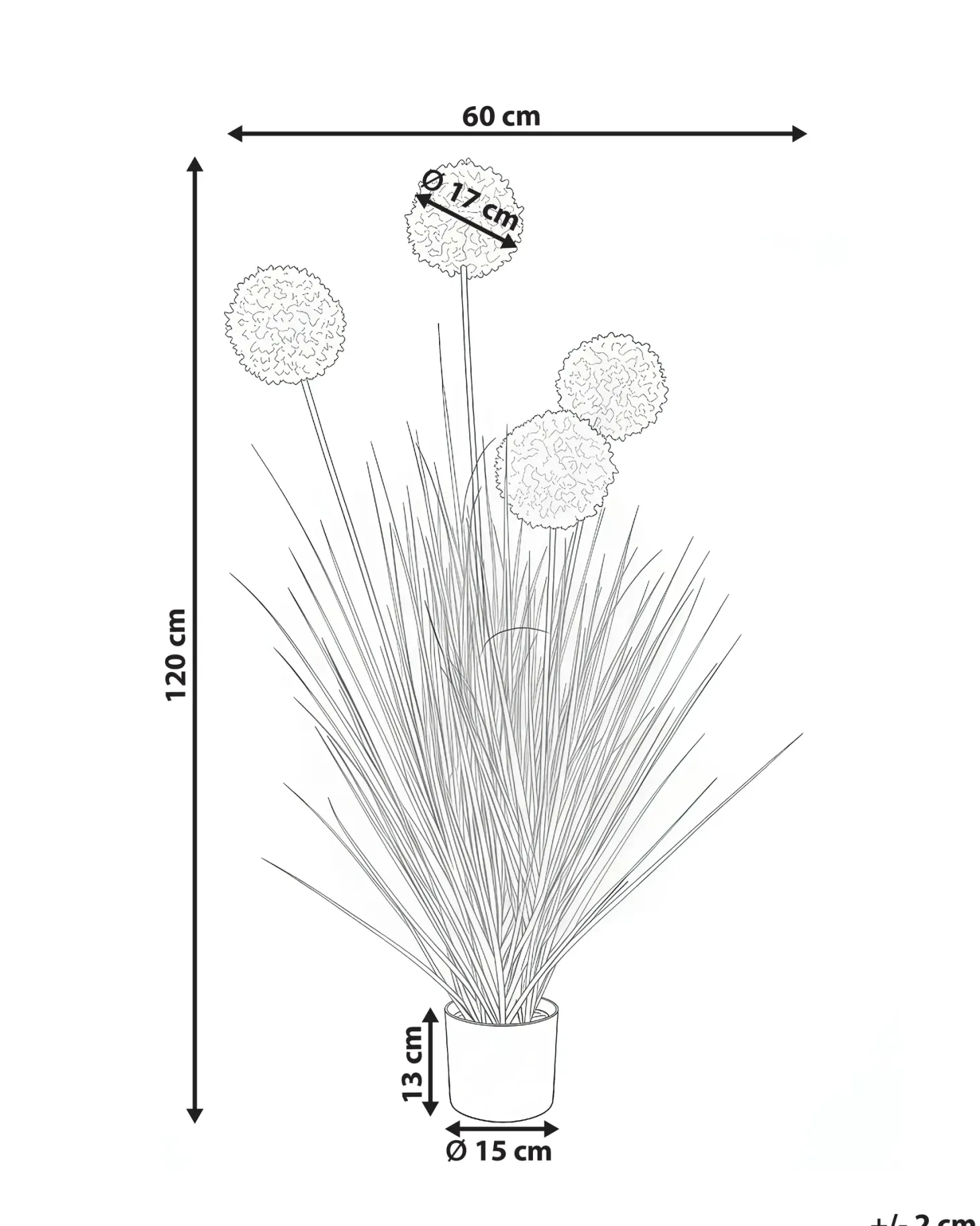 Sztuczna roślina SNOWBALL BUSH 120 cm Różowy