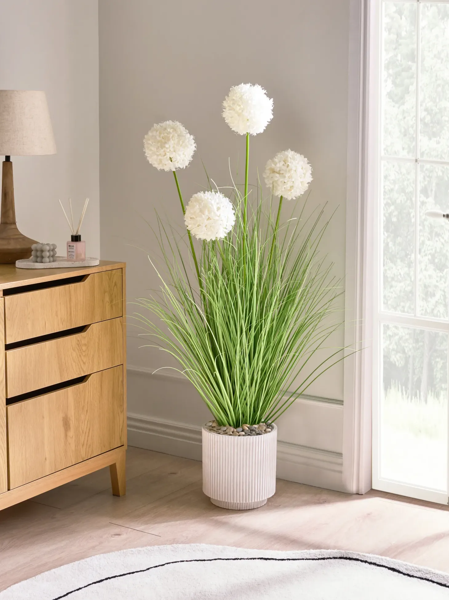 Sztuczna roślina SNOWBALL BUSH 120 cm Biały