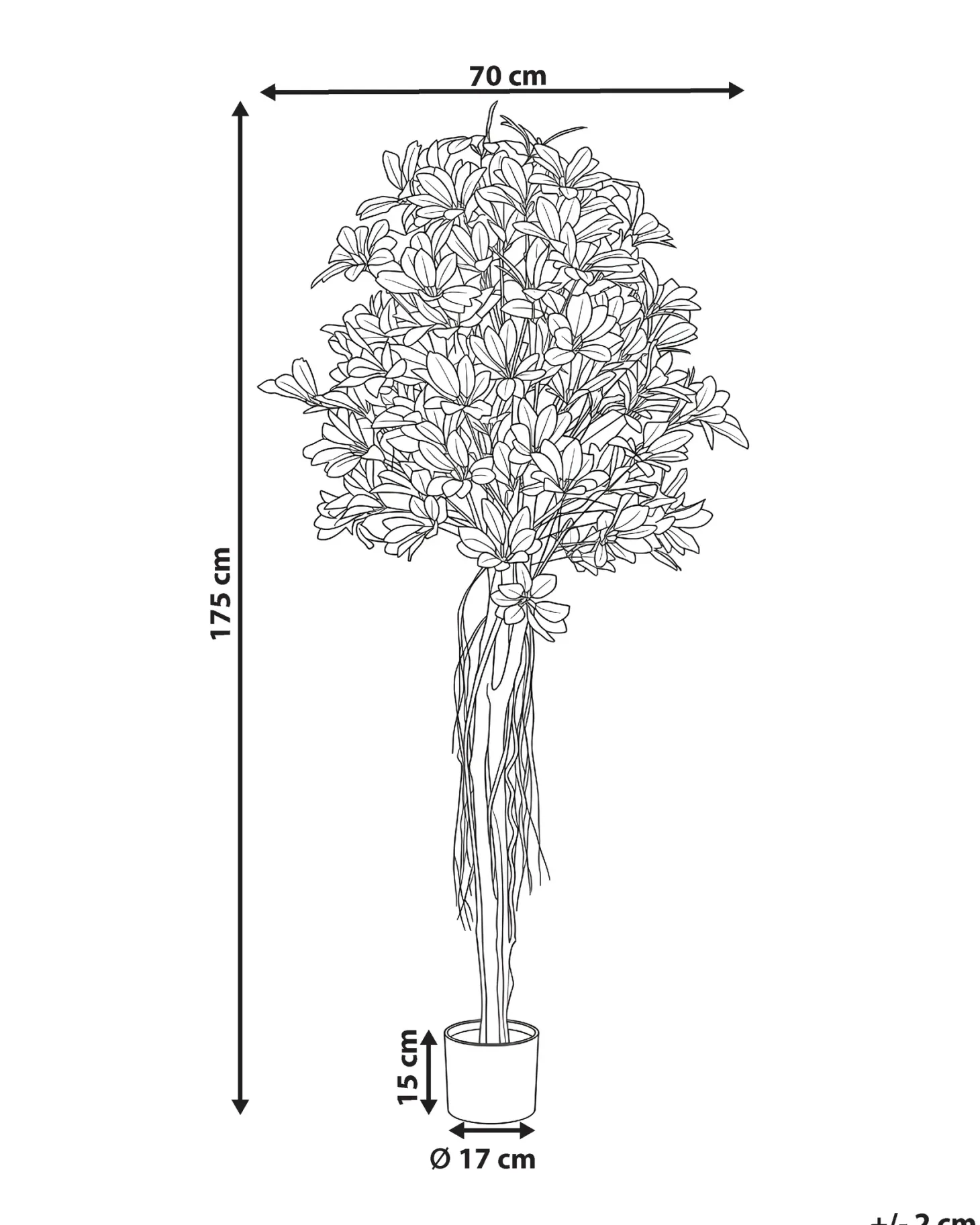 Sztuczna roślina UMBRELLA TREE 175 cm Zielony