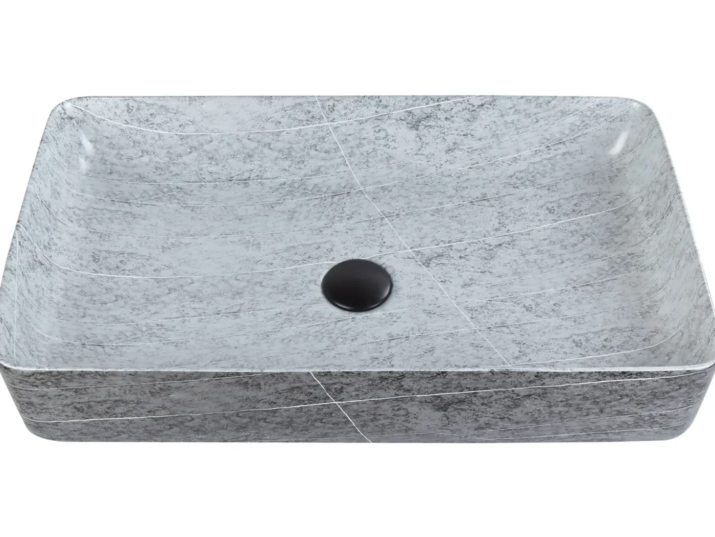 Clearance Umywalka nablatowa ARTAJ Szary efekt betonu 61 x 35 cm Ceramika Umywalki I Akcesoria