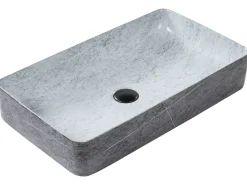 Clearance Umywalka nablatowa ARTAJ Szary efekt betonu 61 x 35 cm Ceramika Umywalki I Akcesoria