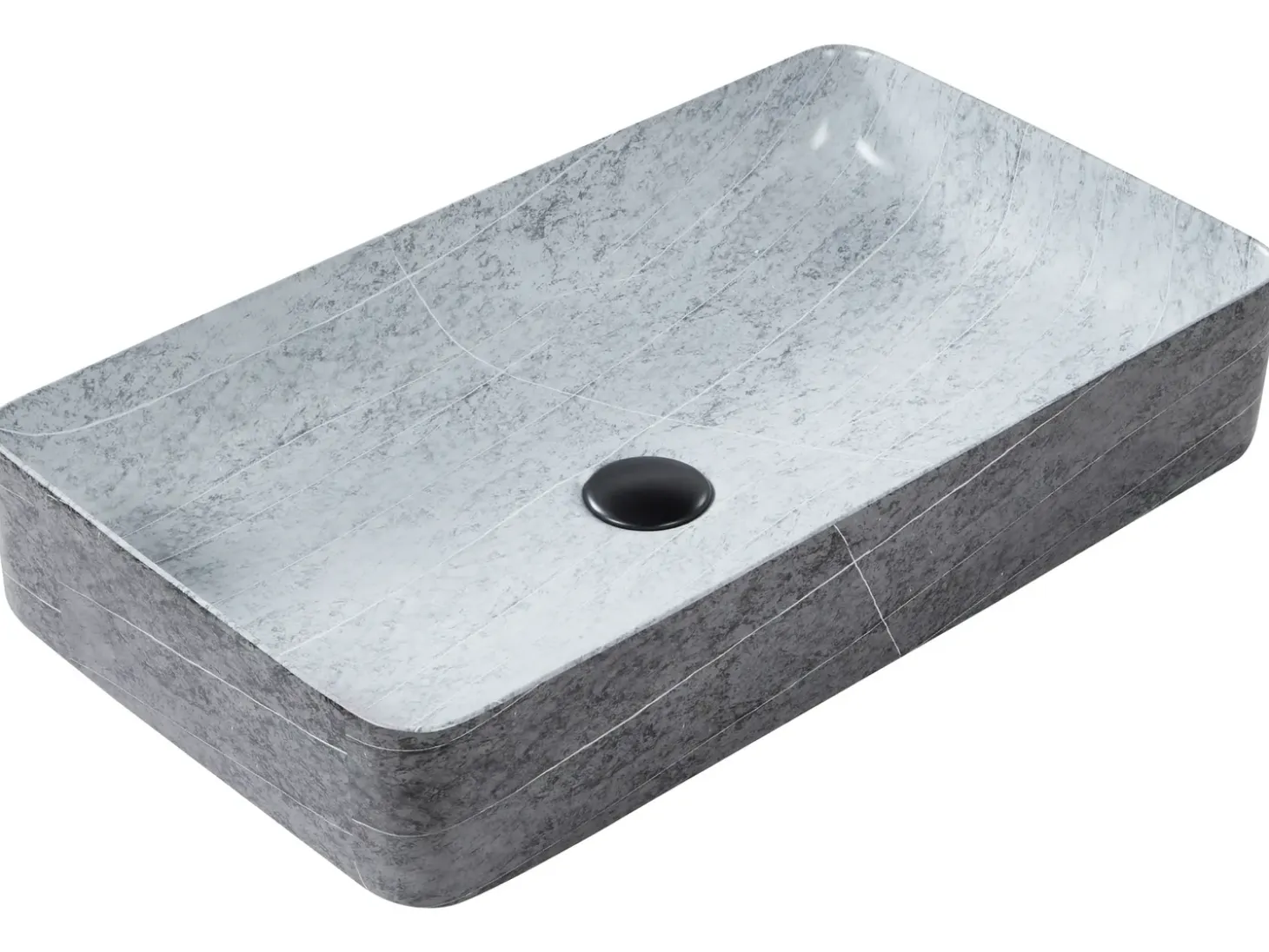 Clearance Umywalka nablatowa ARTAJ Szary efekt betonu 61 x 35 cm Ceramika Umywalki I Akcesoria