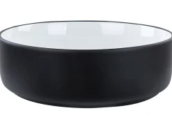 Hot Umywalka nablatowa CALIG Czarny/ biały ⌀ 36 cm Ceramika Umywalki I Akcesoria