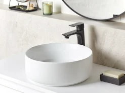 Sale Umywalka nablatowa CALIG Złamana biel ⌀ 36 cm Ceramika Umywalki I Akcesoria