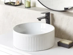 Umywalka nablatowa GELDO ⌀ 37 cm Ceramika Umywalki I Akcesoria
