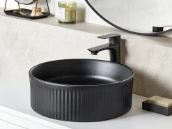 Umywalka nablatowa GELDO ⌀ 37 cm Ceramika Umywalki I Akcesoria