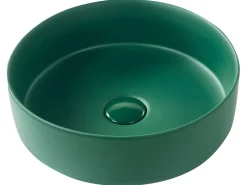 Outlet Umywalka nablatowa GUDAR Ciemno ⌀ 37 cm Ceramika Umywalki I Akcesoria