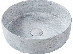 Sale Umywalka nablatowa GUDAR efekt betonu ⌀ 37 cm Ceramika Umywalki I Akcesoria