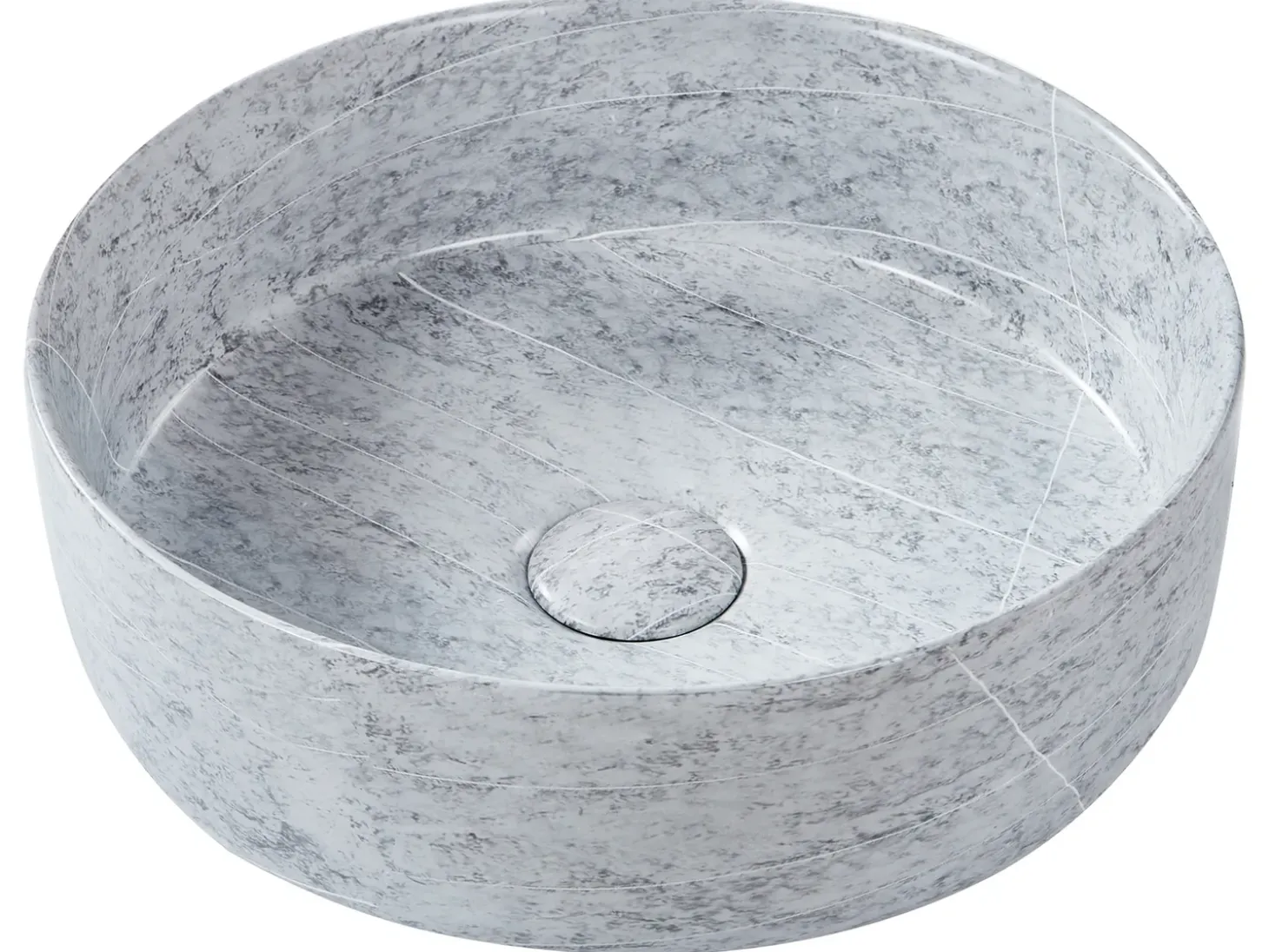 Sale Umywalka nablatowa GUDAR efekt betonu ⌀ 37 cm Ceramika Umywalki I Akcesoria