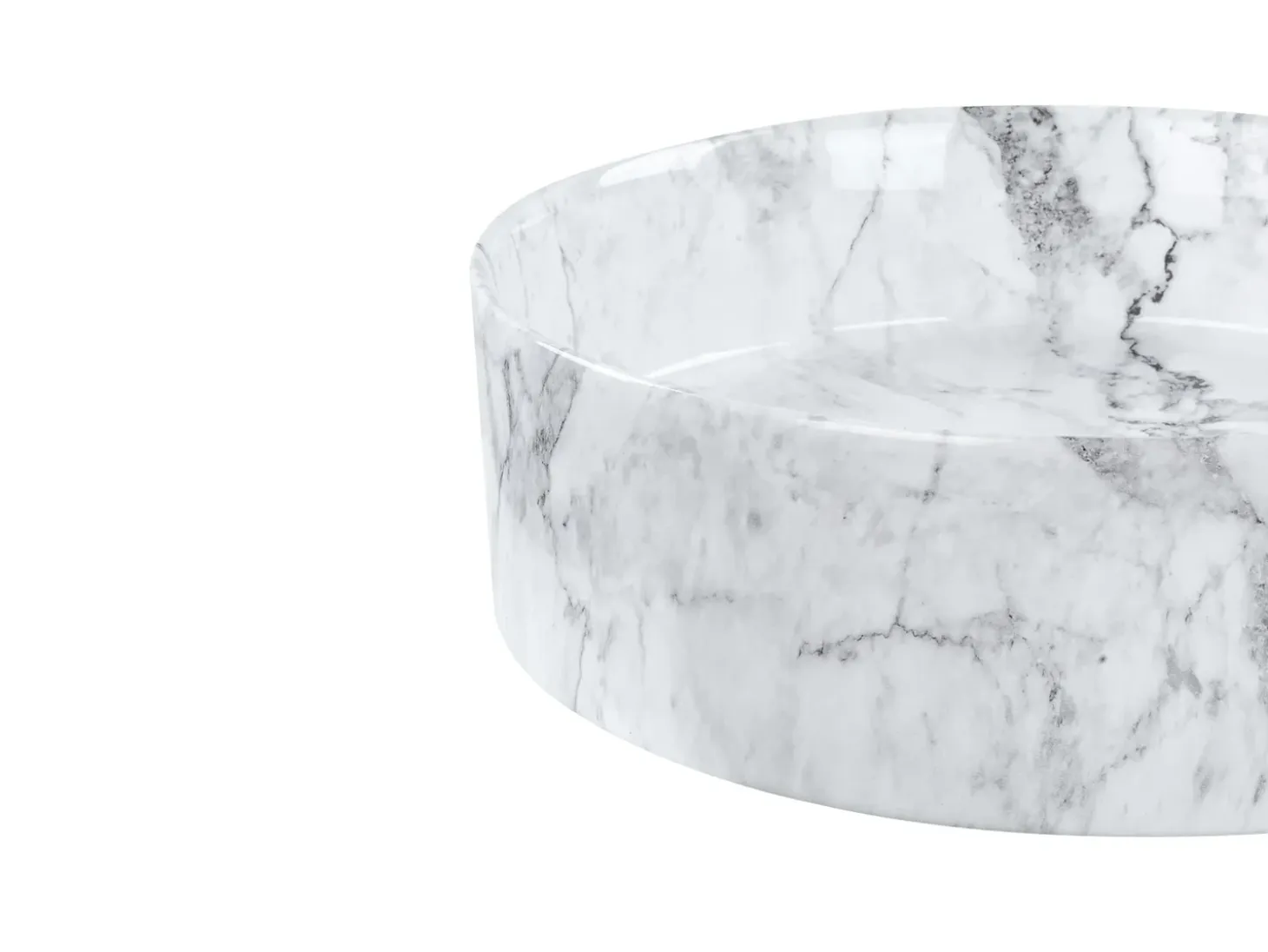 Outlet Umywalka nablatowa MANIS marmur ⌀ 40 cm Ceramika Umywalki I Akcesoria