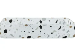 Sale Umywalka nablatowa NULES Białe lastryko 61 x 35 cm Ceramika Umywalki I Akcesoria