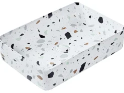 Sale Umywalka nablatowa NULES Białe lastryko 61 x 35 cm Ceramika Umywalki I Akcesoria