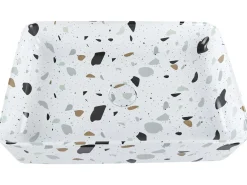Sale Umywalka nablatowa NULES Białe lastryko 51 x 34 cm Ceramika Umywalki I Akcesoria
