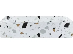 Sale Umywalka nablatowa NULES Białe lastryko 51 x 34 cm Ceramika Umywalki I Akcesoria