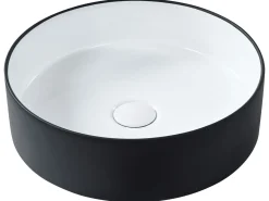Online Umywalka nablatowa TEBAR Czarny/ biały ⌀ 40 cm Ceramika Umywalki I Akcesoria