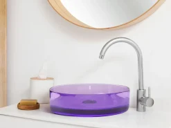 Hot Umywalka nablatowa TOLOSA Purpurowy ⌀ 36 cm Konglomerat Umywalki I Akcesoria