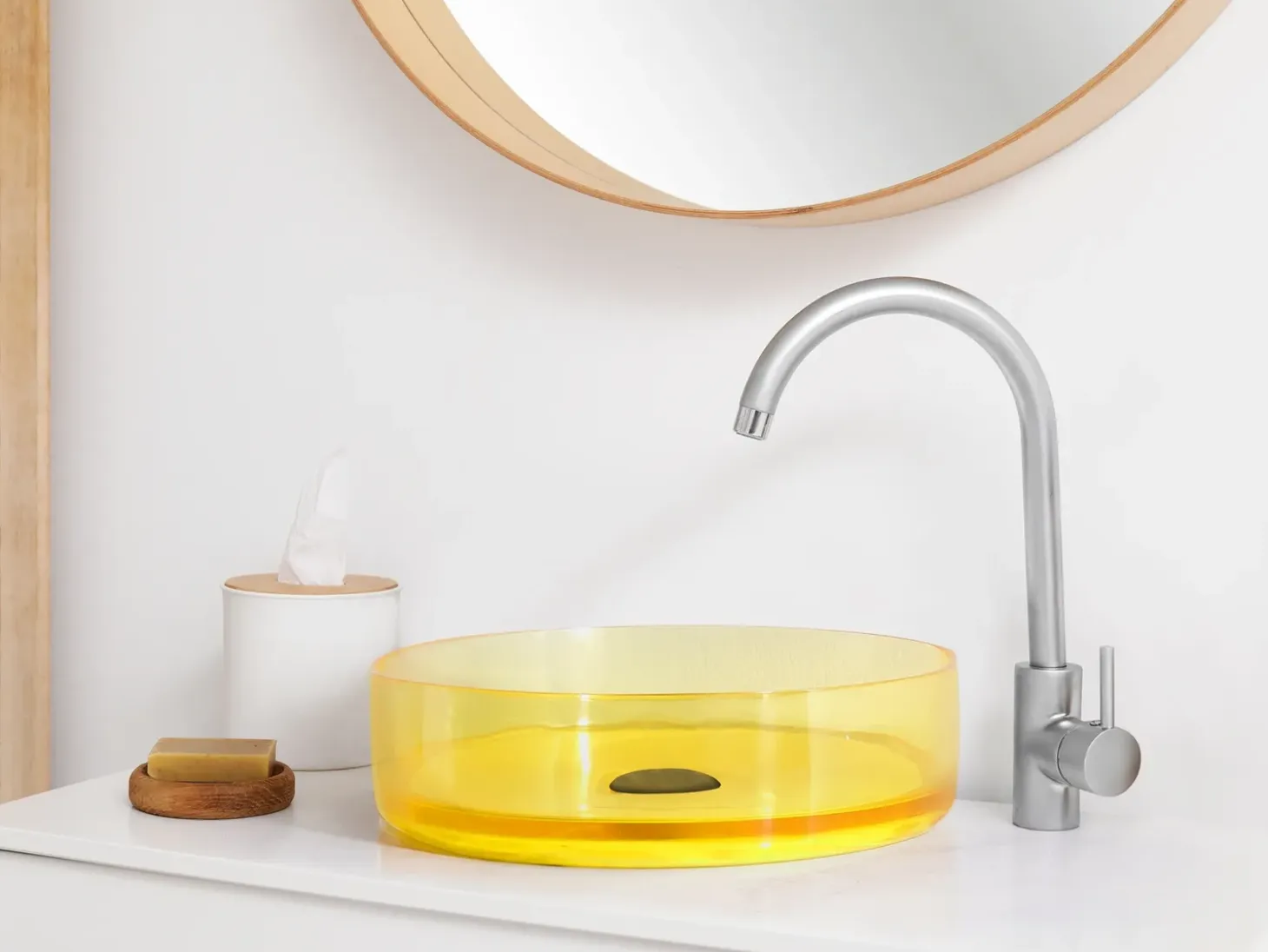 Outlet Umywalka nablatowa TOLOSA ⌀ 36 cm Konglomerat Umywalki I Akcesoria
