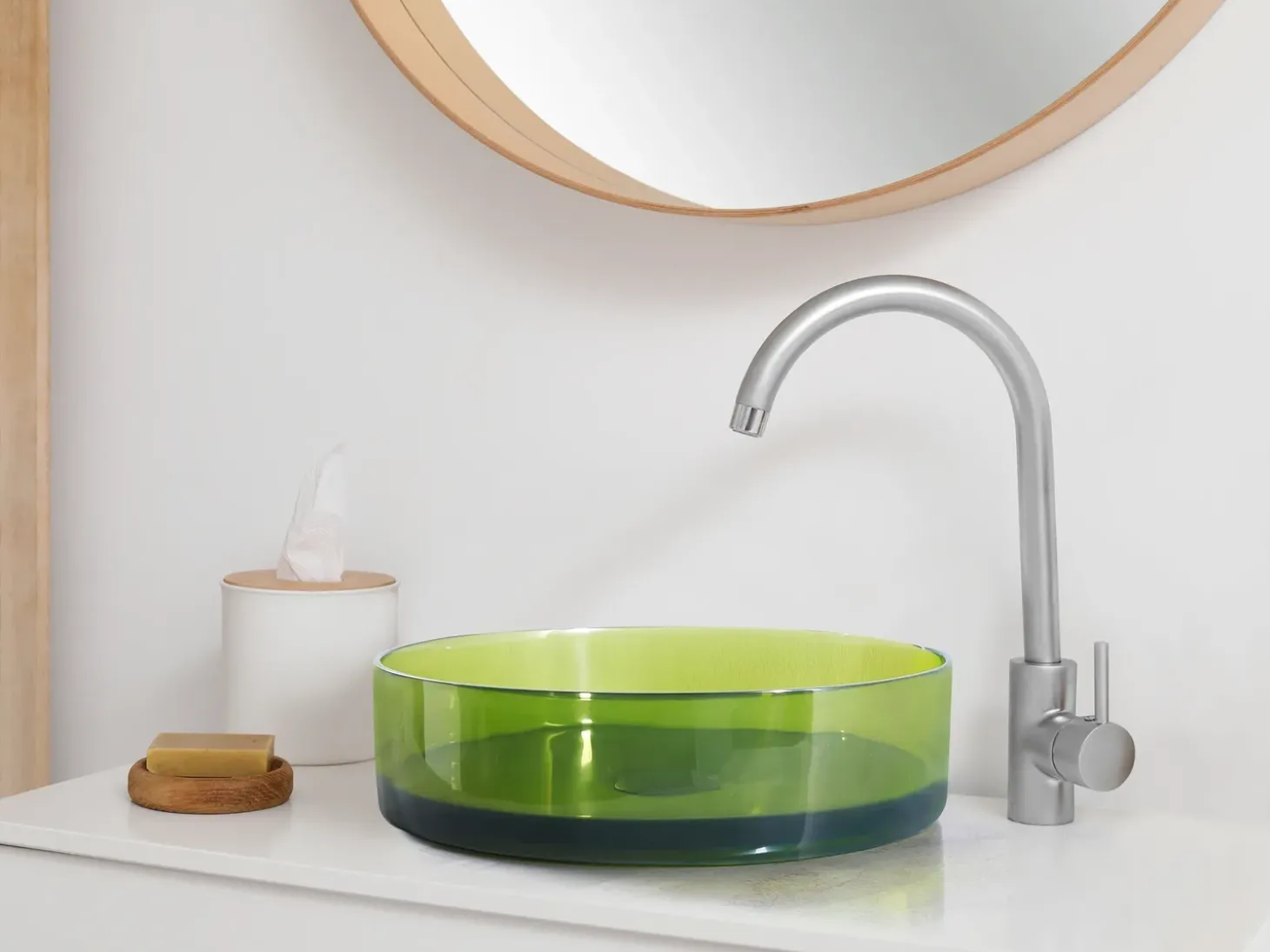 Outlet Umywalka nablatowa TOLOSA ⌀ 36 cm Konglomerat Umywalki I Akcesoria