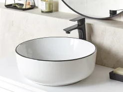 Umywalka nablatowa XERT Biały ⌀ 42 cm Ceramika Umywalki I Akcesoria