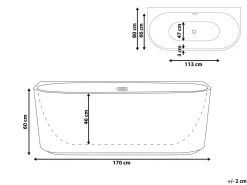 Outlet Wanna GOCTA 170 x 80 cm Wanny Przyścienne|Wszystkie Wanny