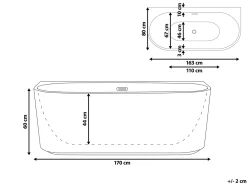 Online Wanna GOCTA 170 x 80 cm Wanny Przyścienne|Wszystkie Wanny