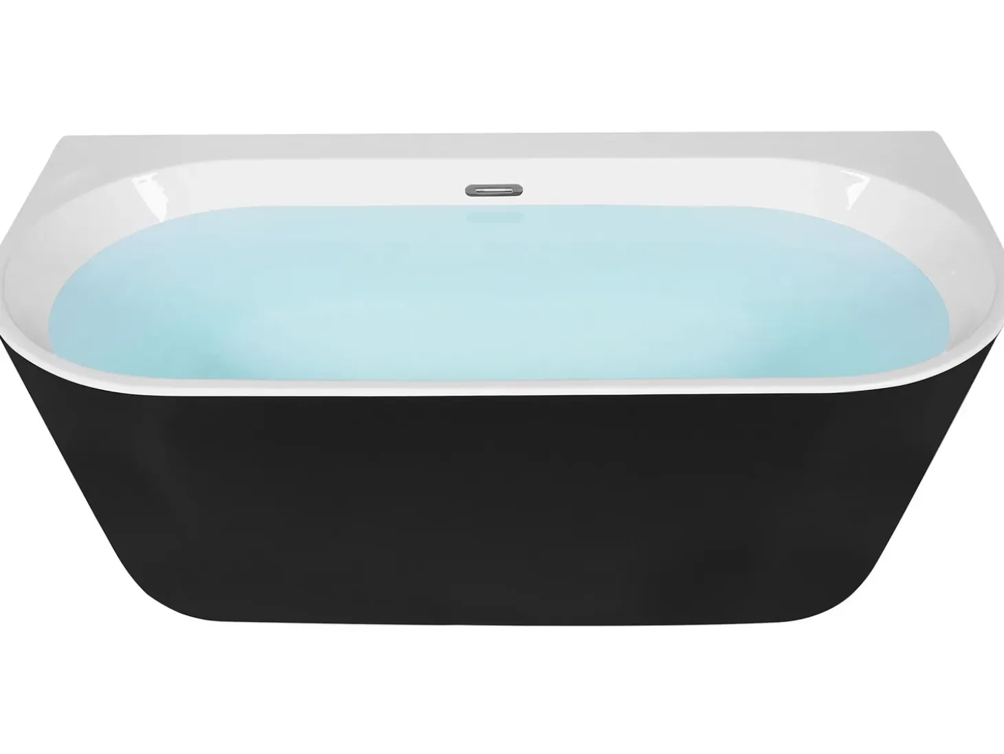 Best Wanna HARVEY 170 x 80 cm Czarny/ biały Wanny Przyścienne|Wszystkie Wanny