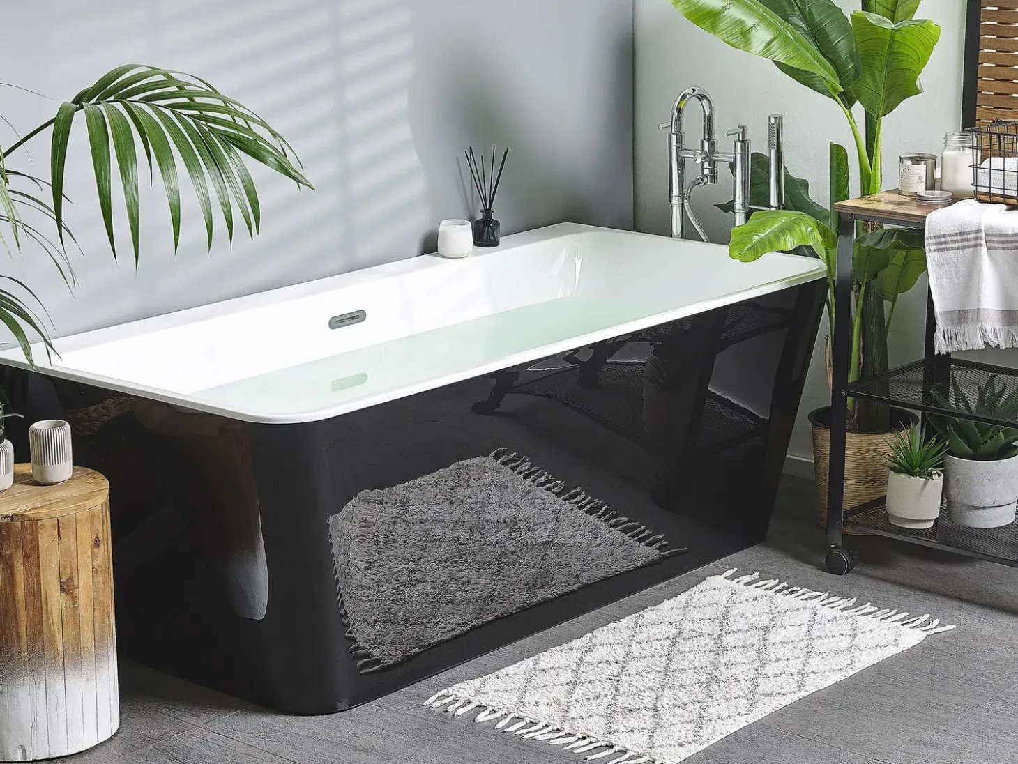 Clearance Wanna HASSEL 170 x 80 cm Czarny Wanny Przyścienne|Wszystkie Wanny