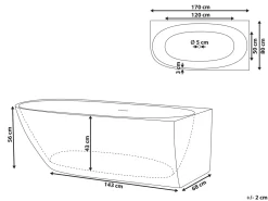 Sale Wanna narożna PARNAIBA 170 x 80 cm Wszystkie Wanny|Wanny Narożne