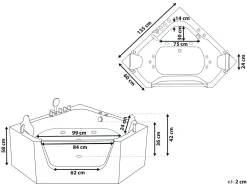Outlet Wanna narożna z hydromasażem CANTALLA 135 x 135 cm Biały Wszystkie Wanny|Wanny Z Hydromasażem