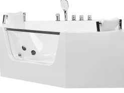 Outlet Wanna narożna z hydromasażem CANTALLA 135 x 135 cm Biały Wszystkie Wanny|Wanny Z Hydromasażem