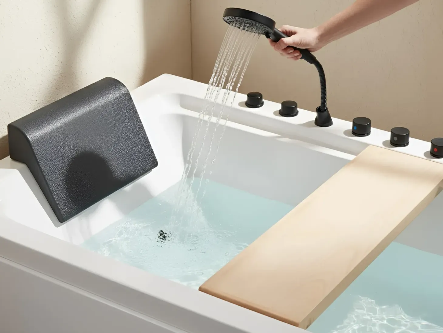 Sale Wanna narożna z hydromasażem CAMALU 180 x 86 cm Biały Wanny Z Hydromasażem|Wszystkie Wanny