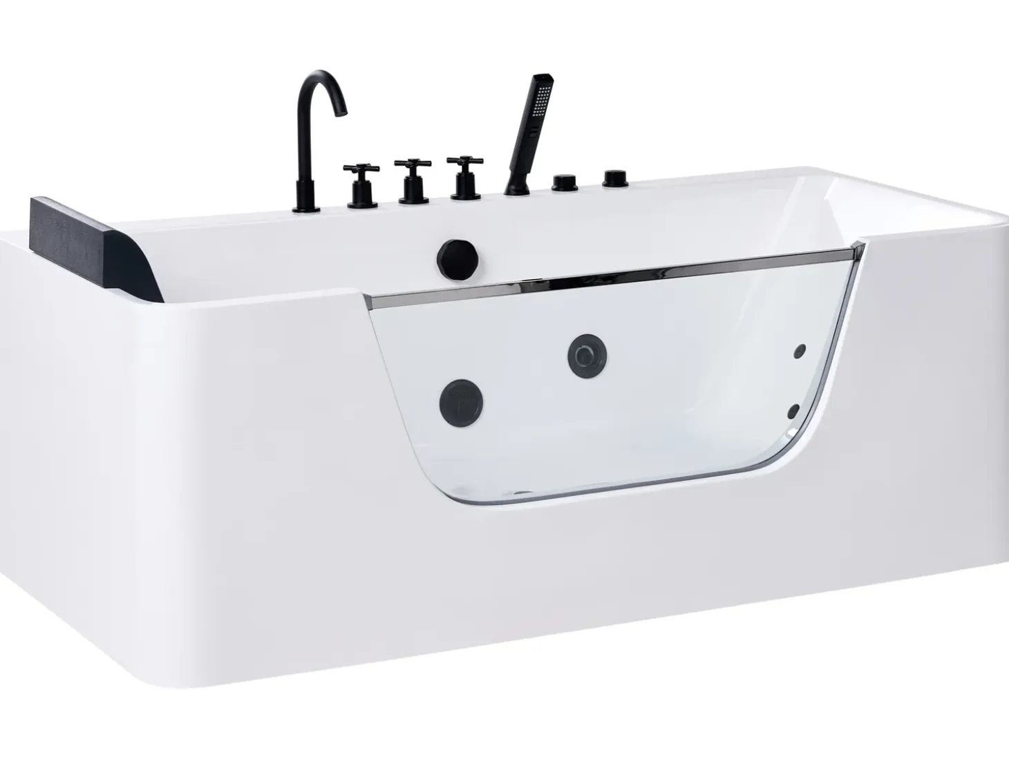 Clearance Wanna narożna z hydromasażem CAHUITA 160 x 75 cm Biały Wanny Z Hydromasażem|Wszystkie Wanny