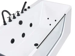 Clearance Wanna narożna z hydromasażem CAHUITA 160 x 75 cm Biały Wanny Z Hydromasażem|Wszystkie Wanny